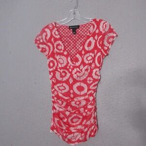 INC International Concepts Y2K 90s Whimsy Faux Wrap Ruched Mesh Boho Art to Wear